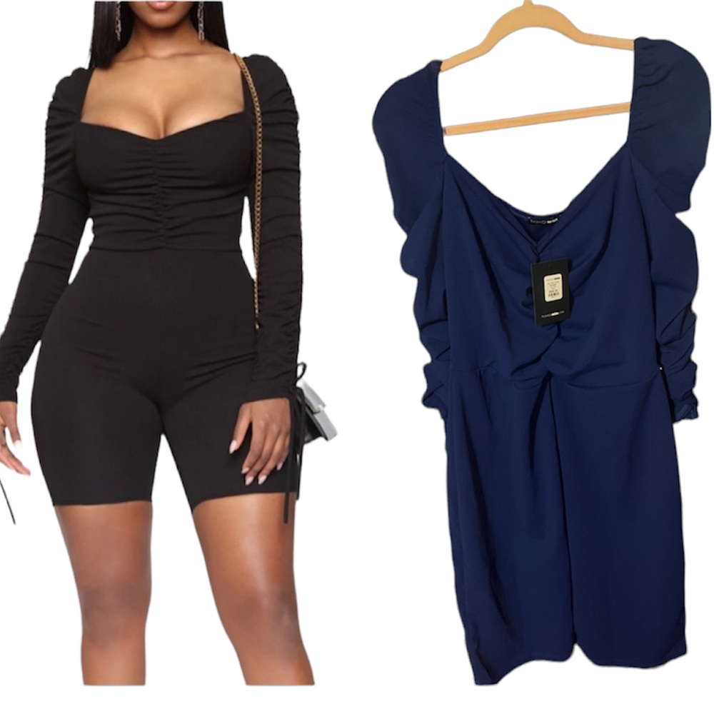 FashionNova lay your love romper (royal blue)